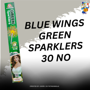 30 CM GREEN SPARKLERS BLUE WINGS